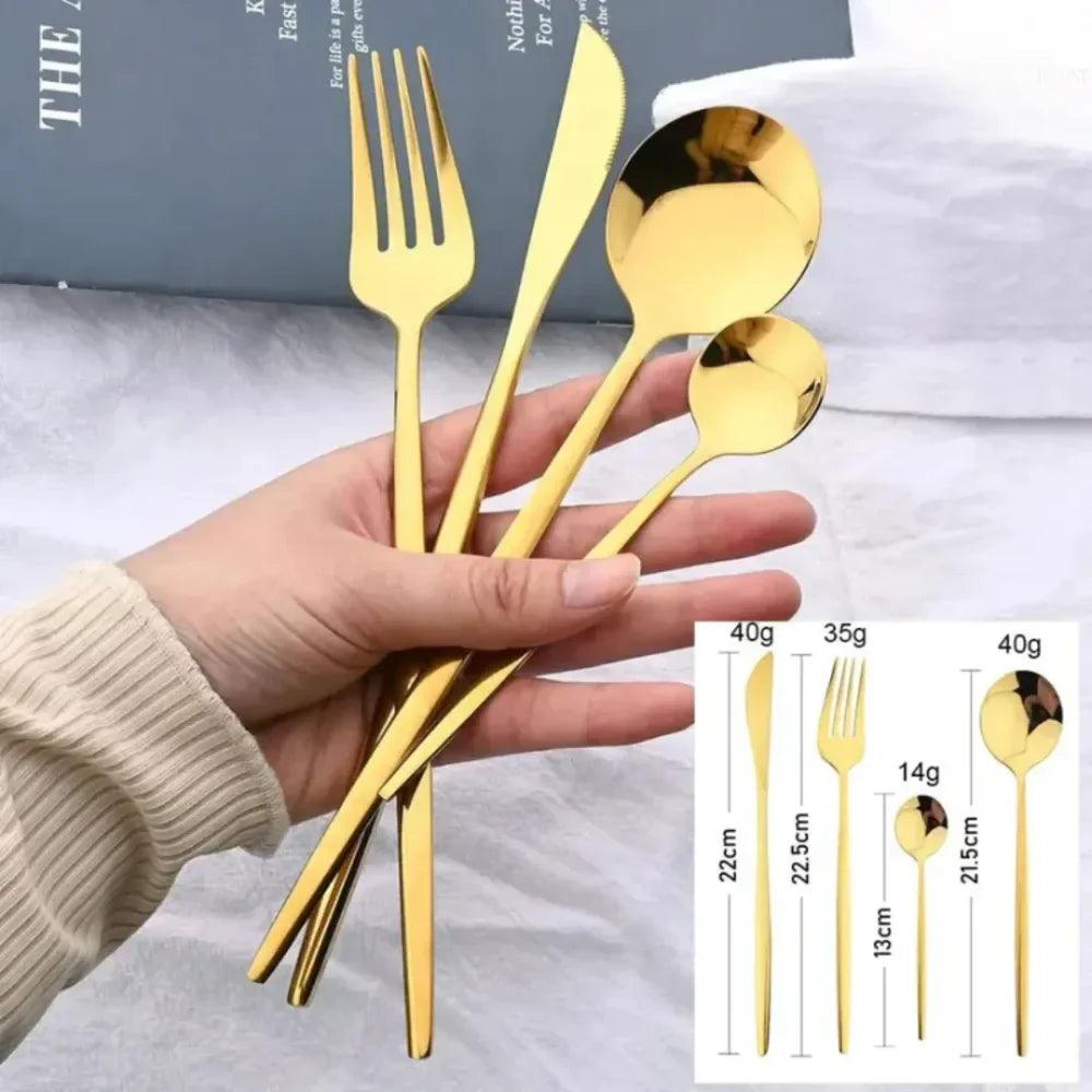 Luxy 24-Piece Gold Cutlery Set - Orvella™