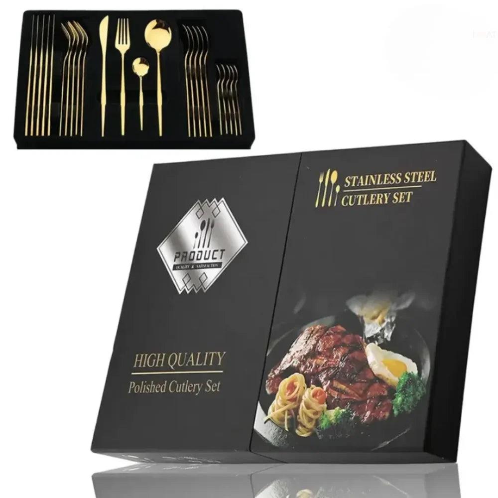 Luxy 24-Piece Gold Cutlery Set - Orvella™