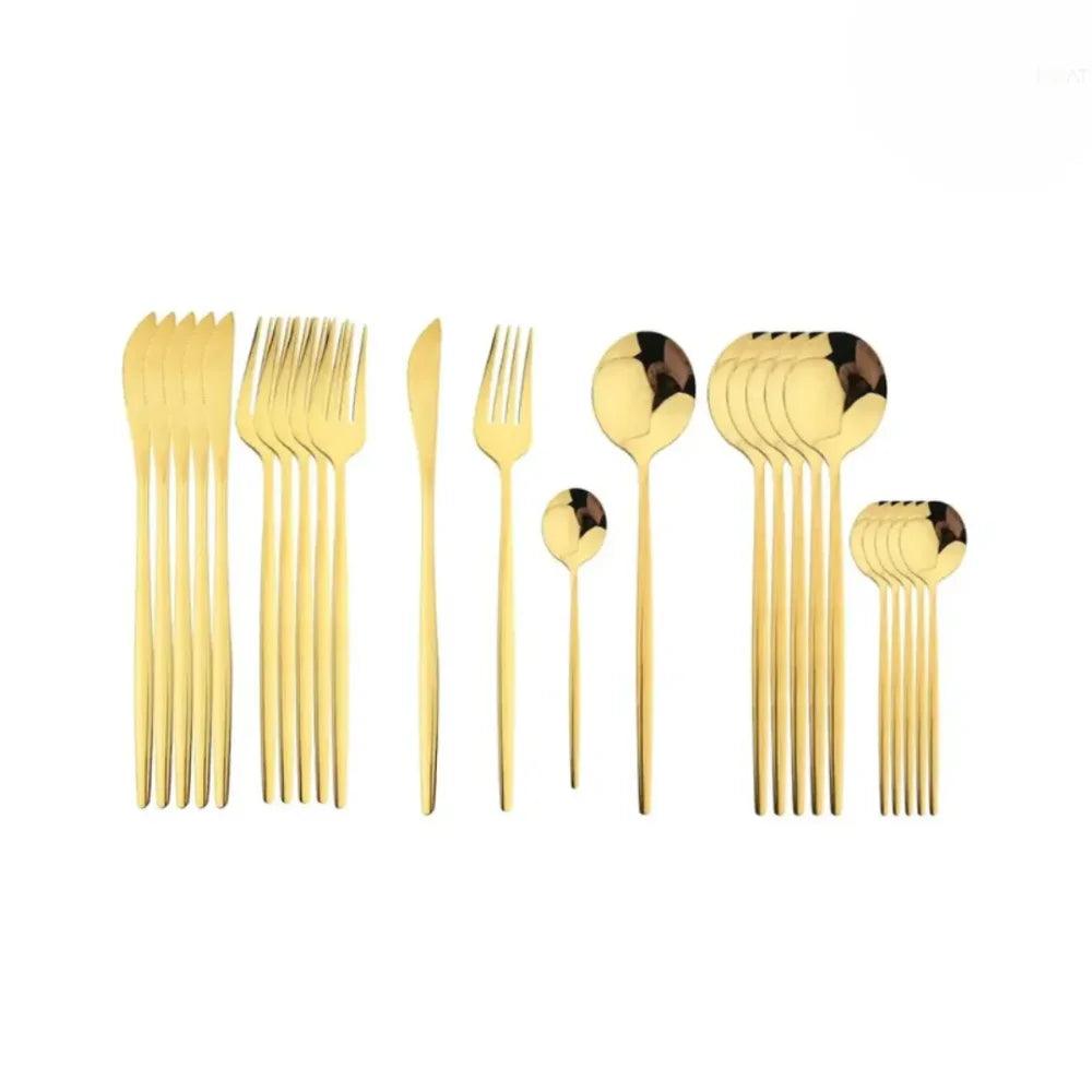 Luxy 24-Piece Gold Cutlery Set - Orvella™