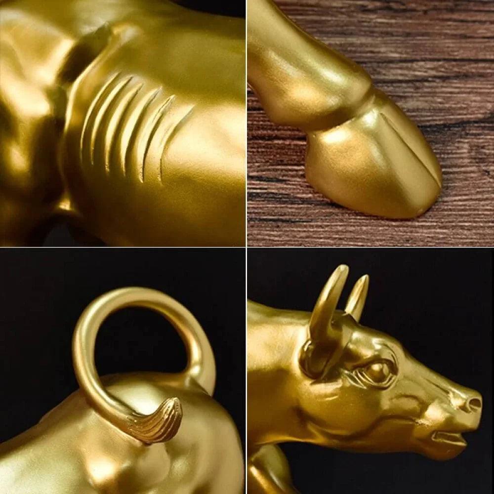 Golden Wall Street Bull Sculpture - Orvella™